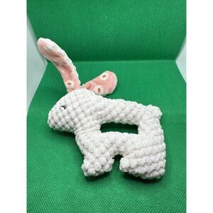 Gerber Modern Moments Waffle Weave Quilted White Bunny Rabbit Baby Rattle- Rare